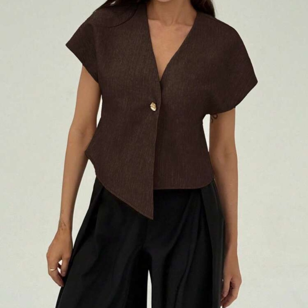 Brown Herringbone Women's Sweater